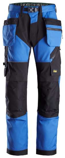 Afbeeldingen van Snickers FlexiWork werkbroek 6902-5604, Maat 64, kobalt blauw/zwart