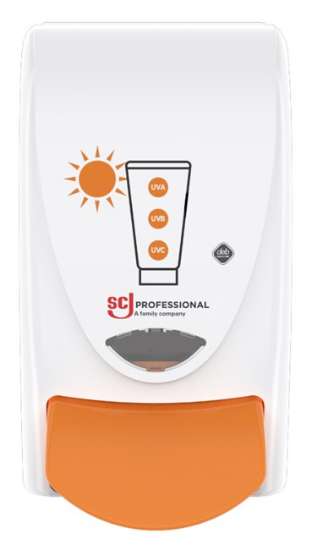 Afbeeldingen van Stokoderm Zonnebrand sun protect SPF 50 combi deal: 1L patroon + gratis dispenser!